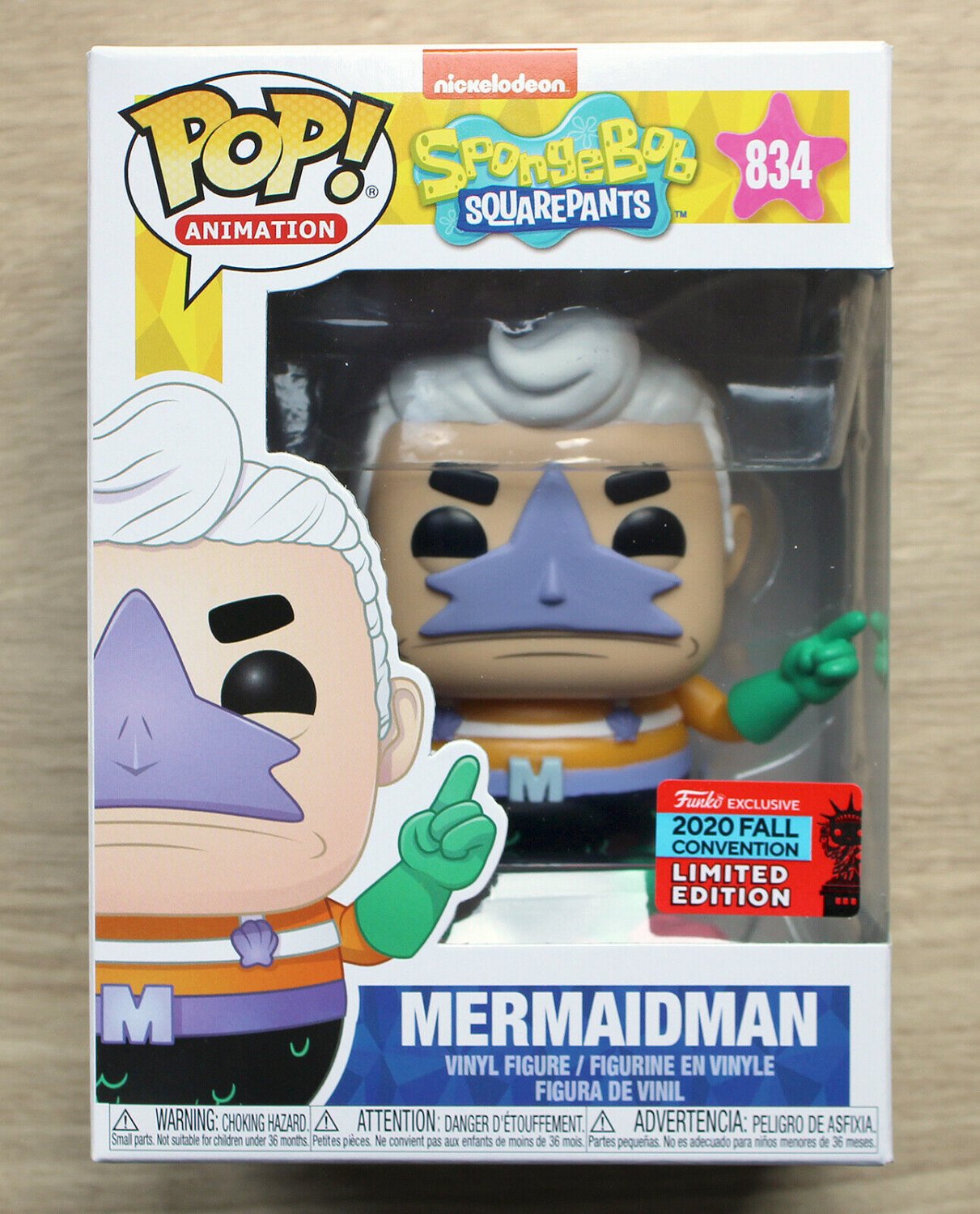 Funko Pop Spongebob Squarepants Mermaidman NYCC + Free Protector