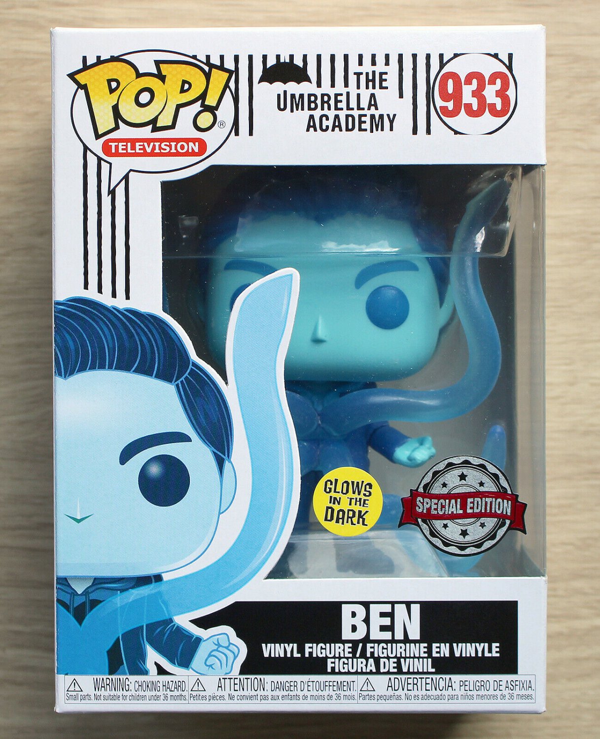 Funko Pop The Umbrella Academy Ben GITD + Free Protector