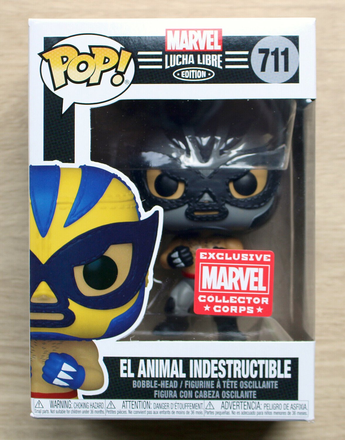 Funko Pop Marvel Lucha Libre El Animal Indestructible Grey Suit + Free Protector