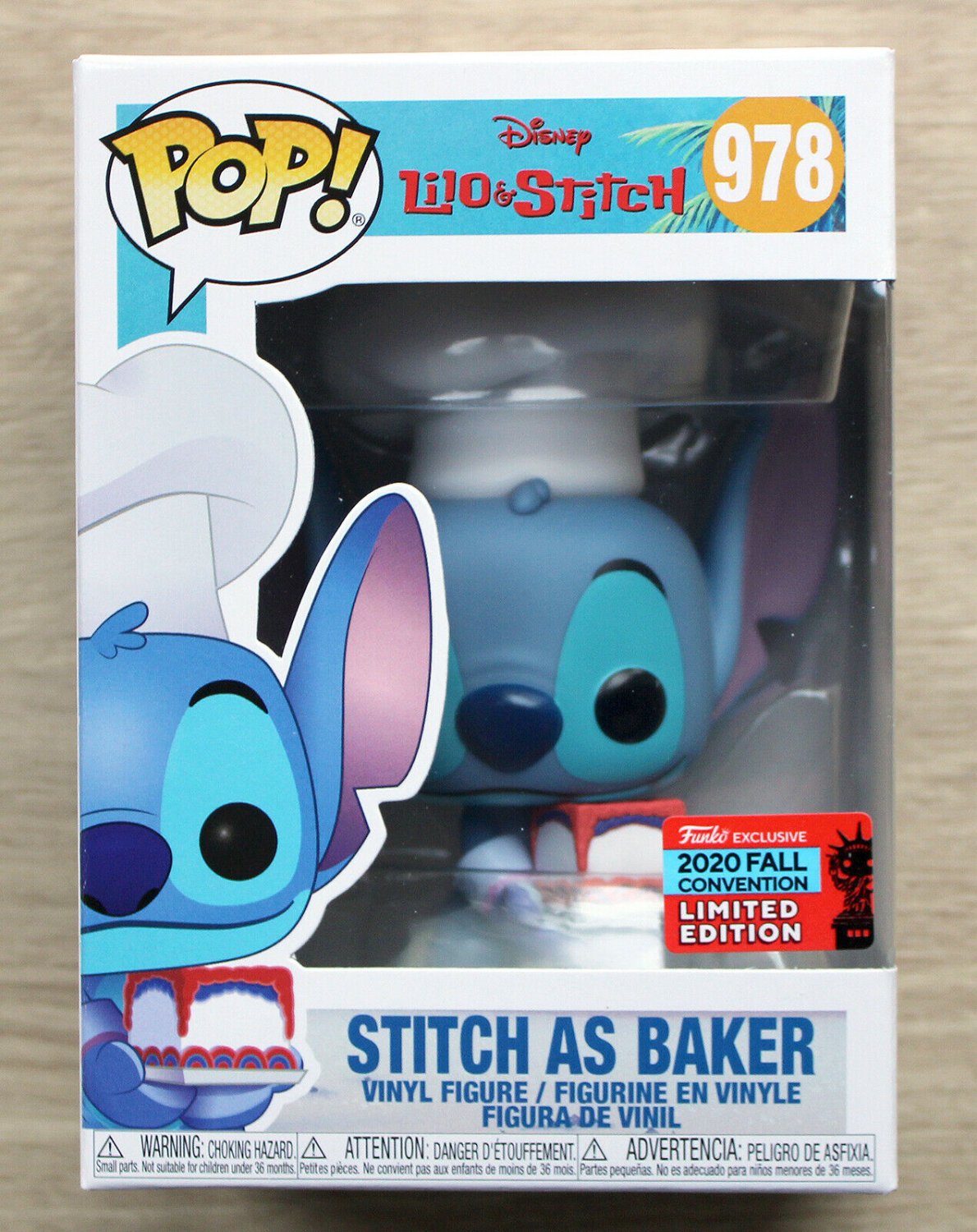 Funko Pop Disney Lilo & Stitch - Stitch As Baker NYCC + Free Protector