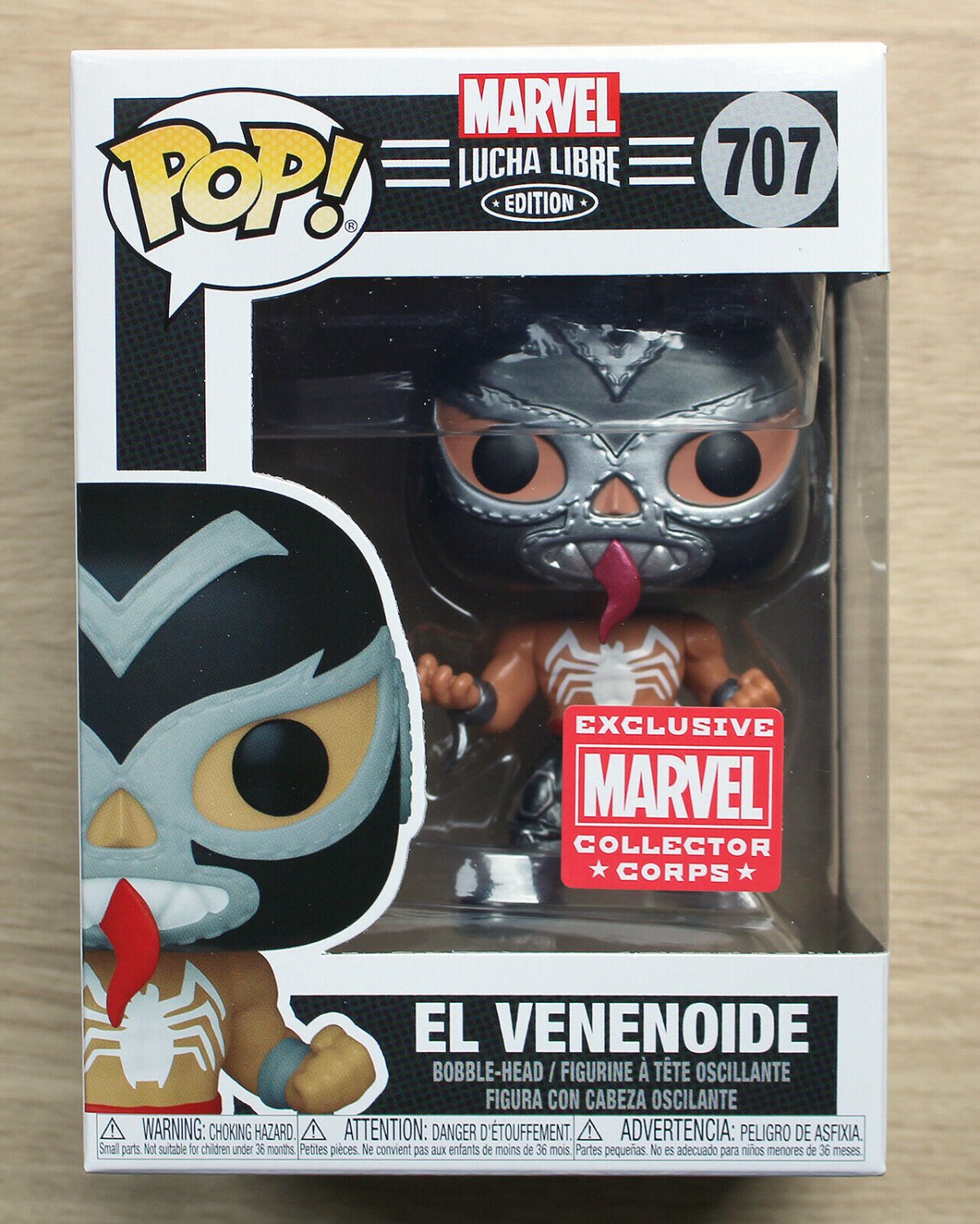 Funko Pop Marvel Lucha Libre El Venenoide Metallic + Free Protector
