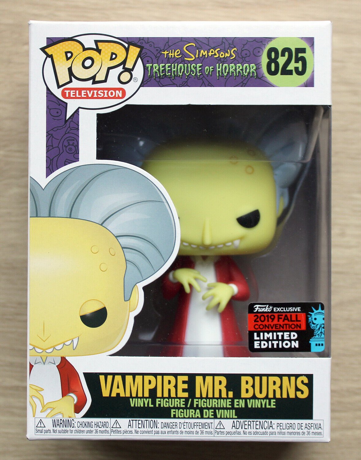 Funko Pop The Simpsons Vampire Mr Burns NYCC + Free Protector