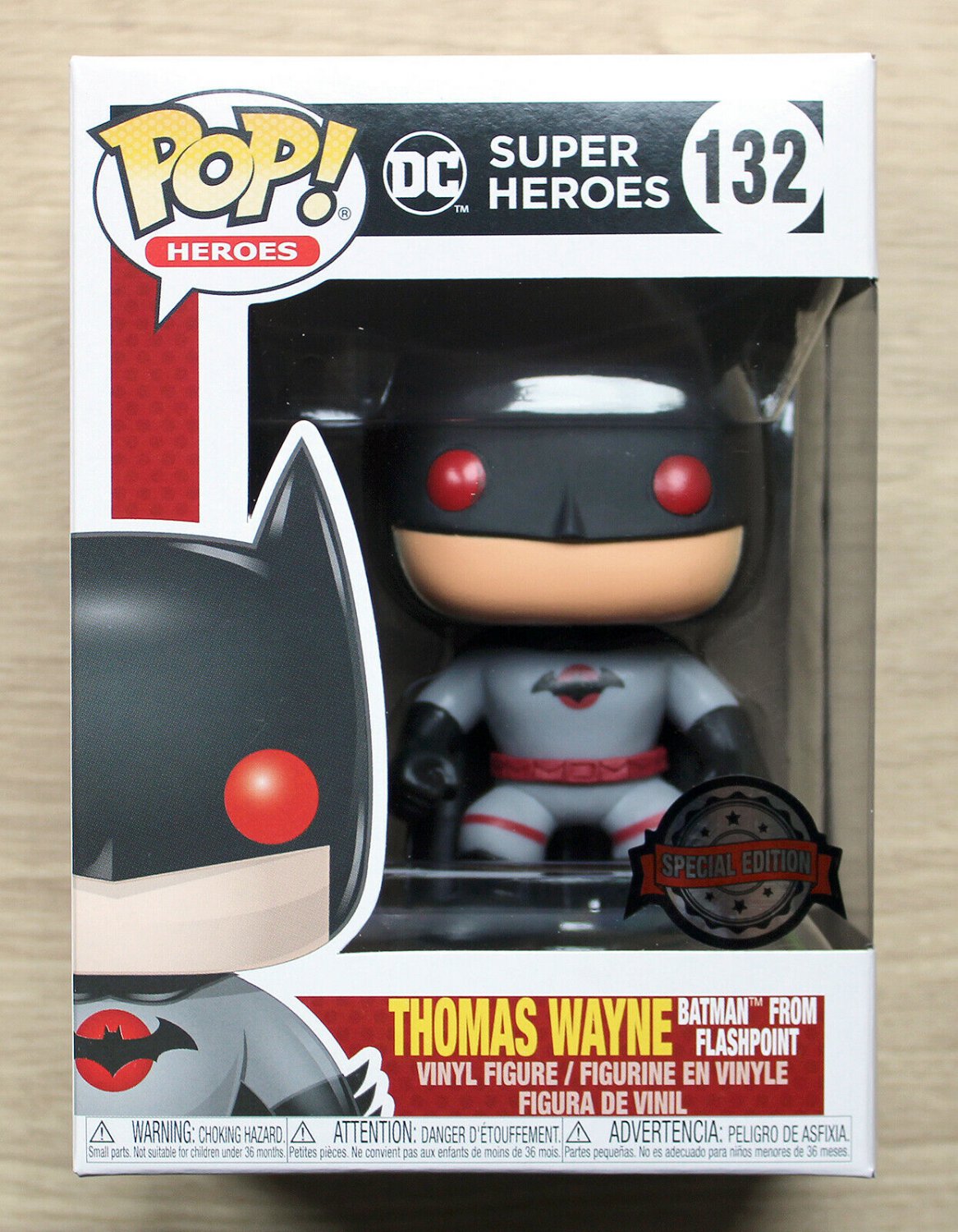 Funko Pop DC Heroes Thomas Wayne Batman From Flashpoint + Free Protector