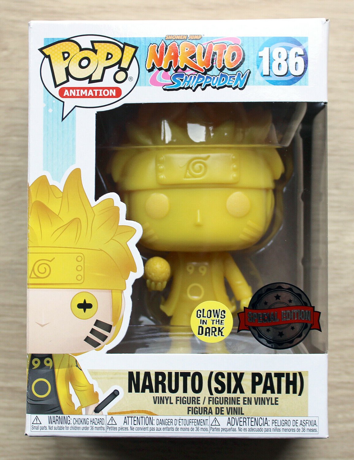 Funko Pop Naruto Shippuden Naruto Six Path GITD + Free Protector