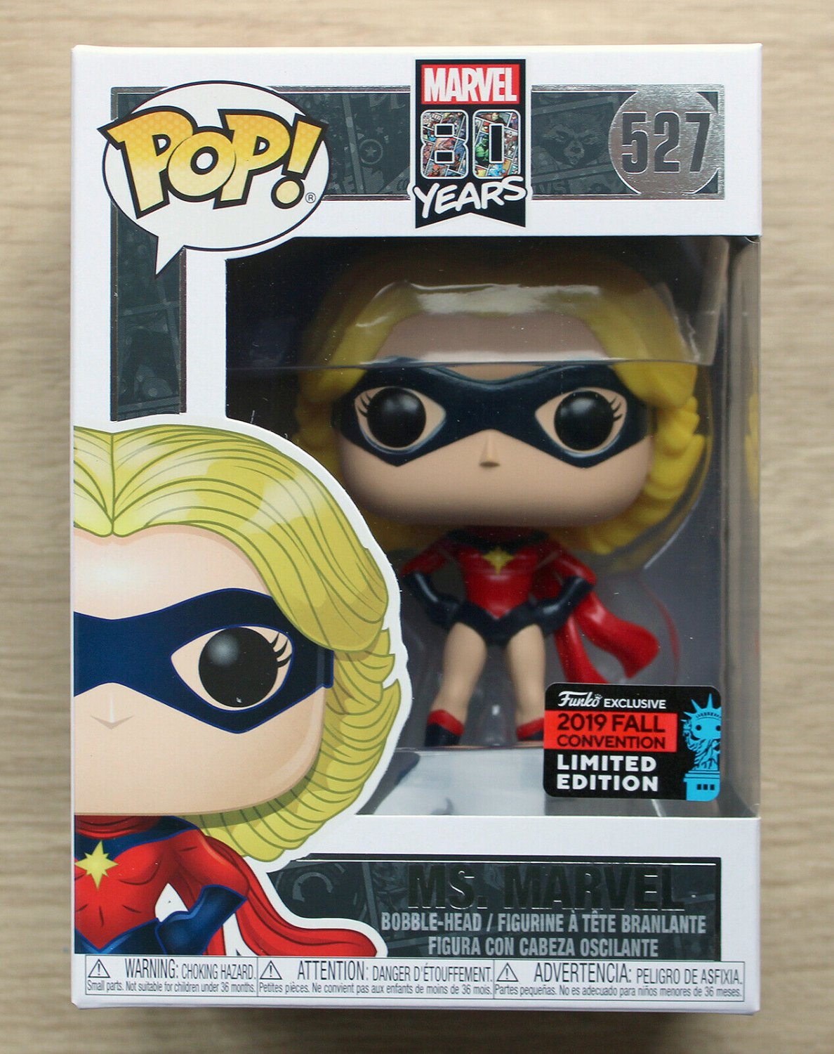 Funko Pop Marvel 80 Years Ms Marvel NYCC + Protector
