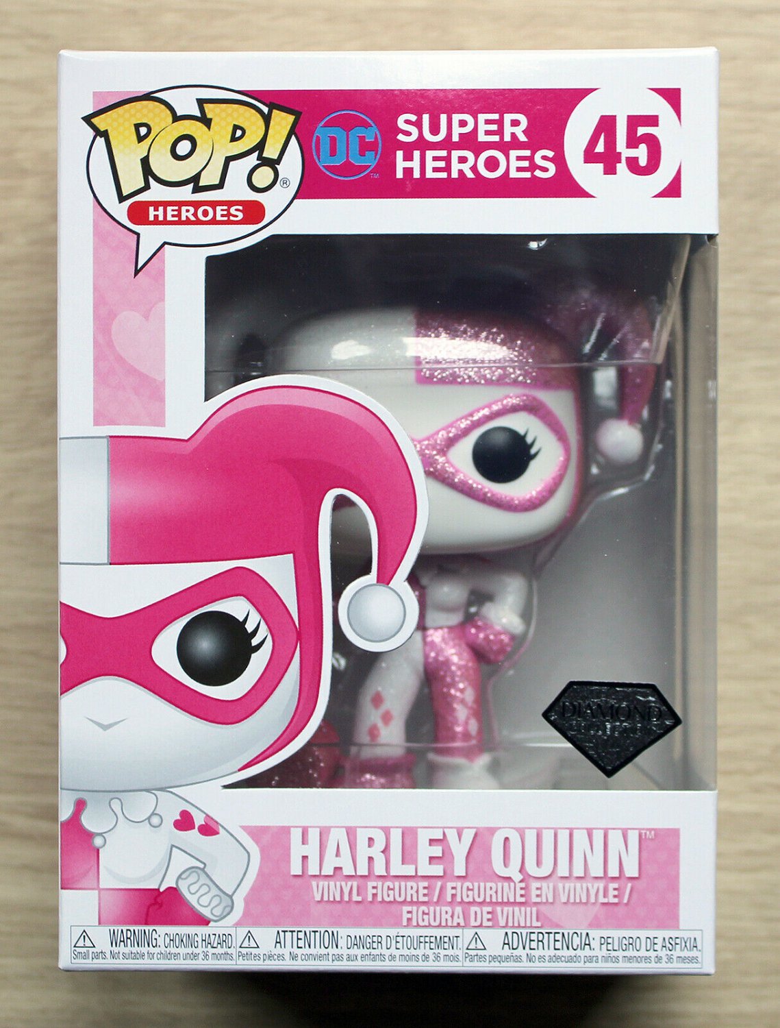 Funko Pop DC Heroes Harley Quinn Pink Diamond Glitter + Protector