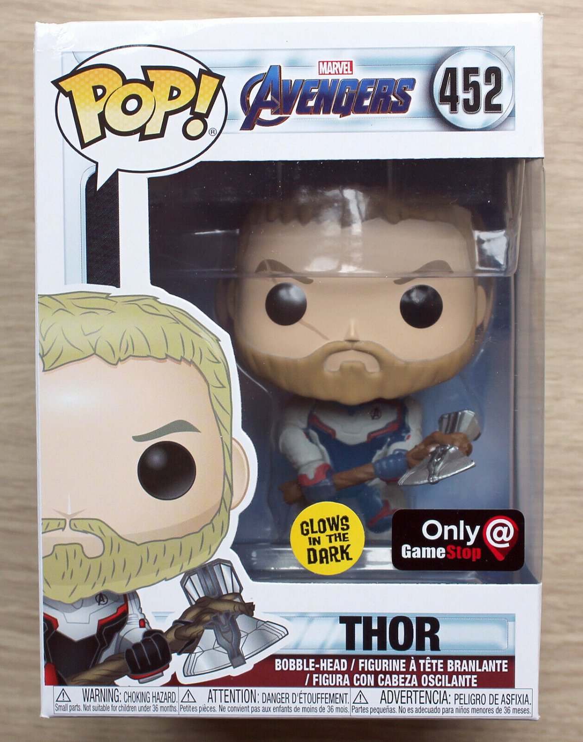 Funko Pop Marvel Avengers Endgame Thor GITD (Box Damage) + Free Protector