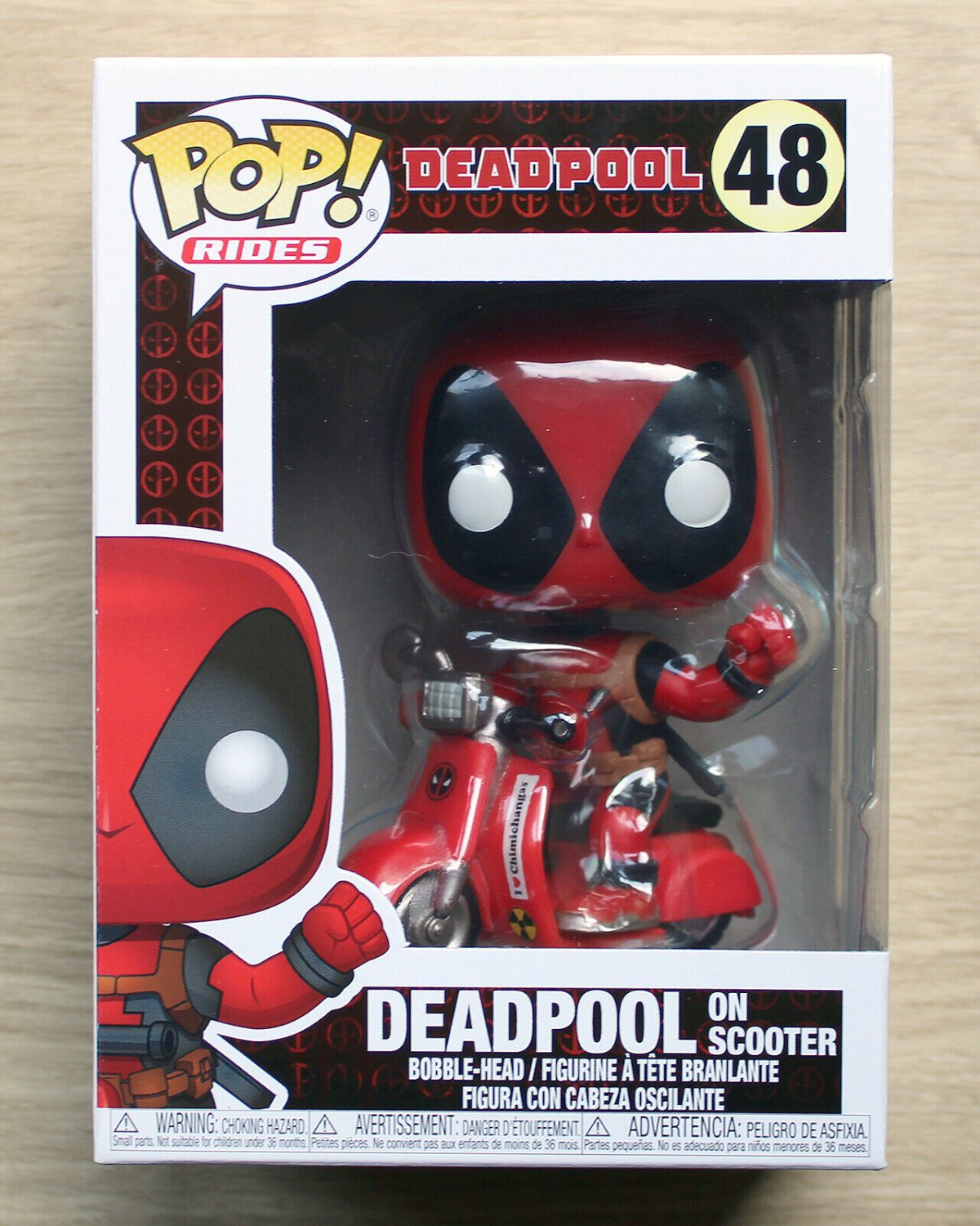 Funko Pop Rides Marvel Deadpool On Scooter + Free Protector