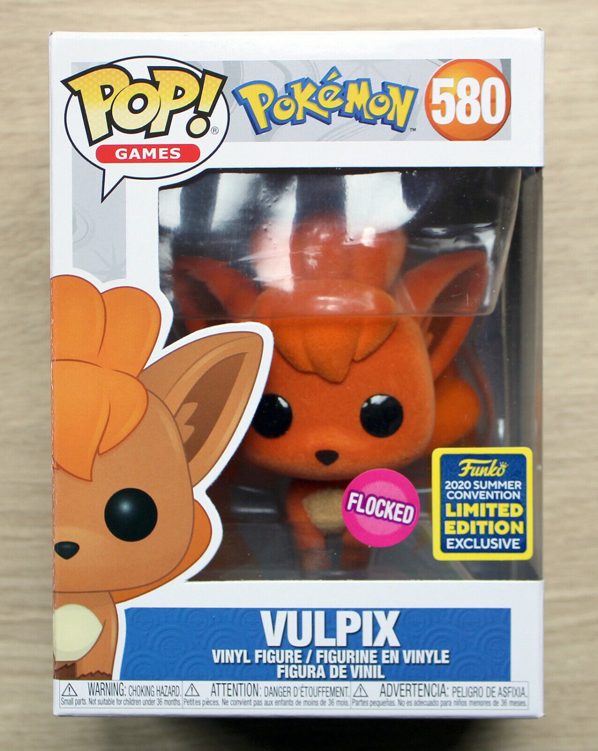Funko Pop Pokemon Vulpix Flocked SDCC + Free Protector