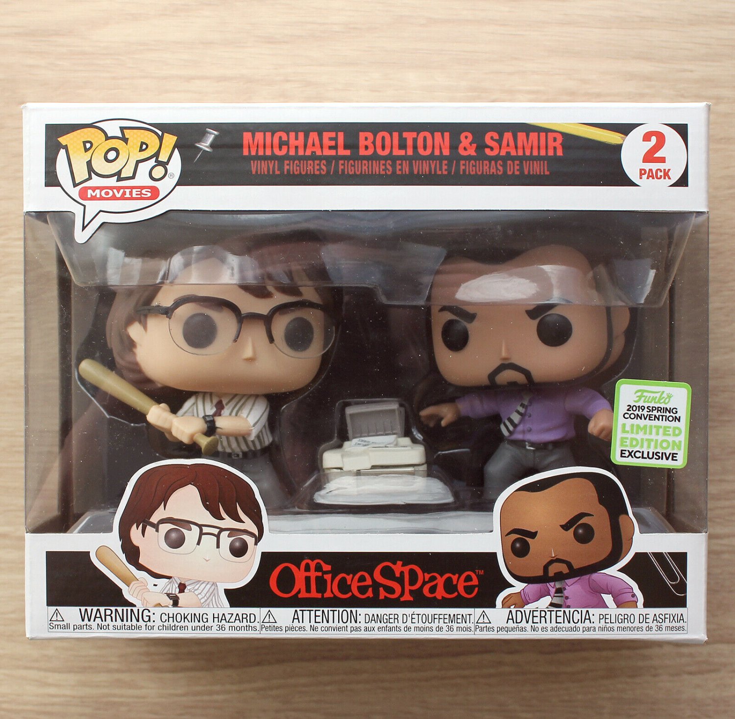 Funko Pop Office Space Michael Bolton & Samir ECCC 2 Pack + Free Protector