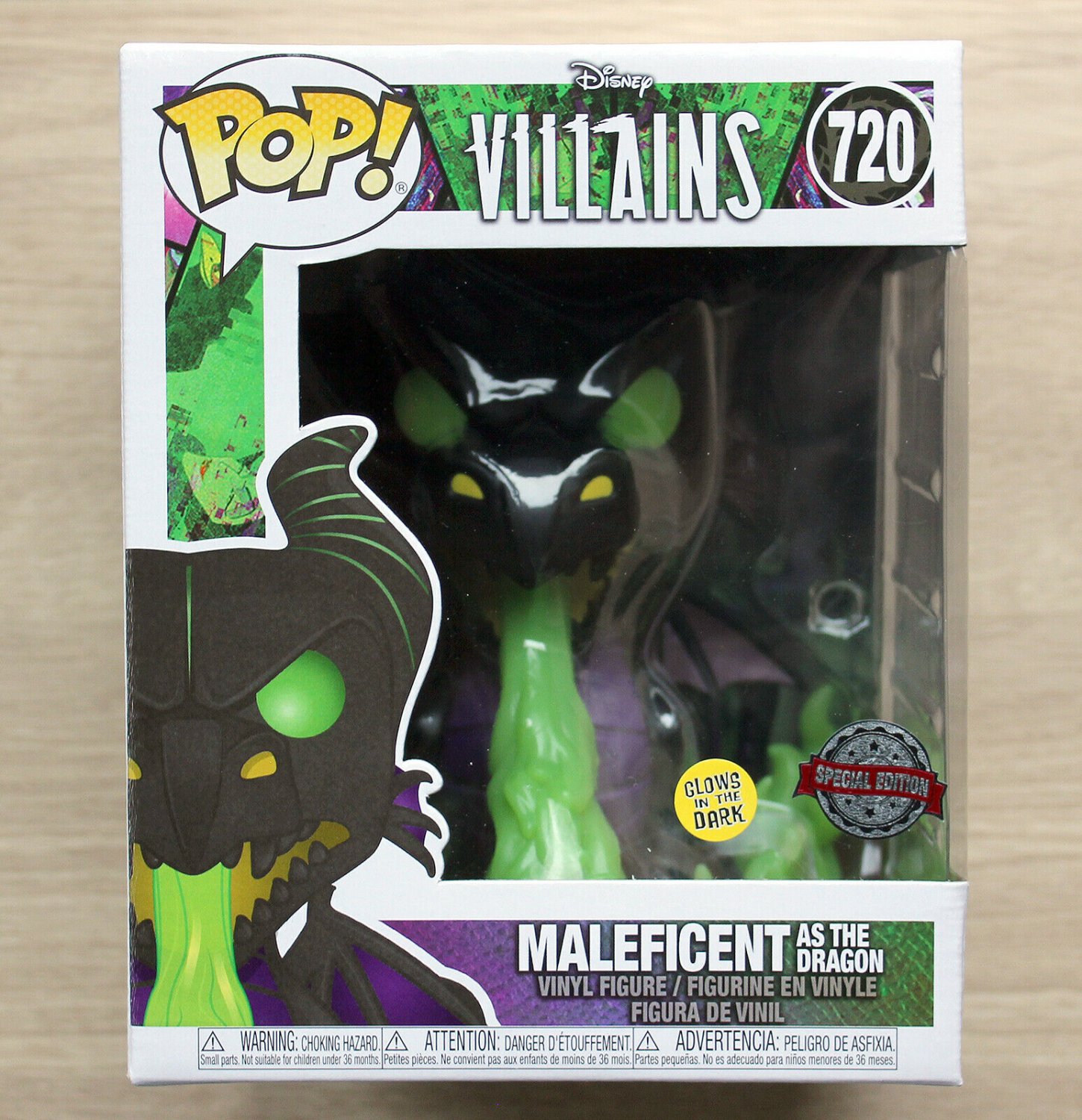 Funko Pop Disney Maleficent As The Dragon GITD 6" (Read Desc) + Free Protector