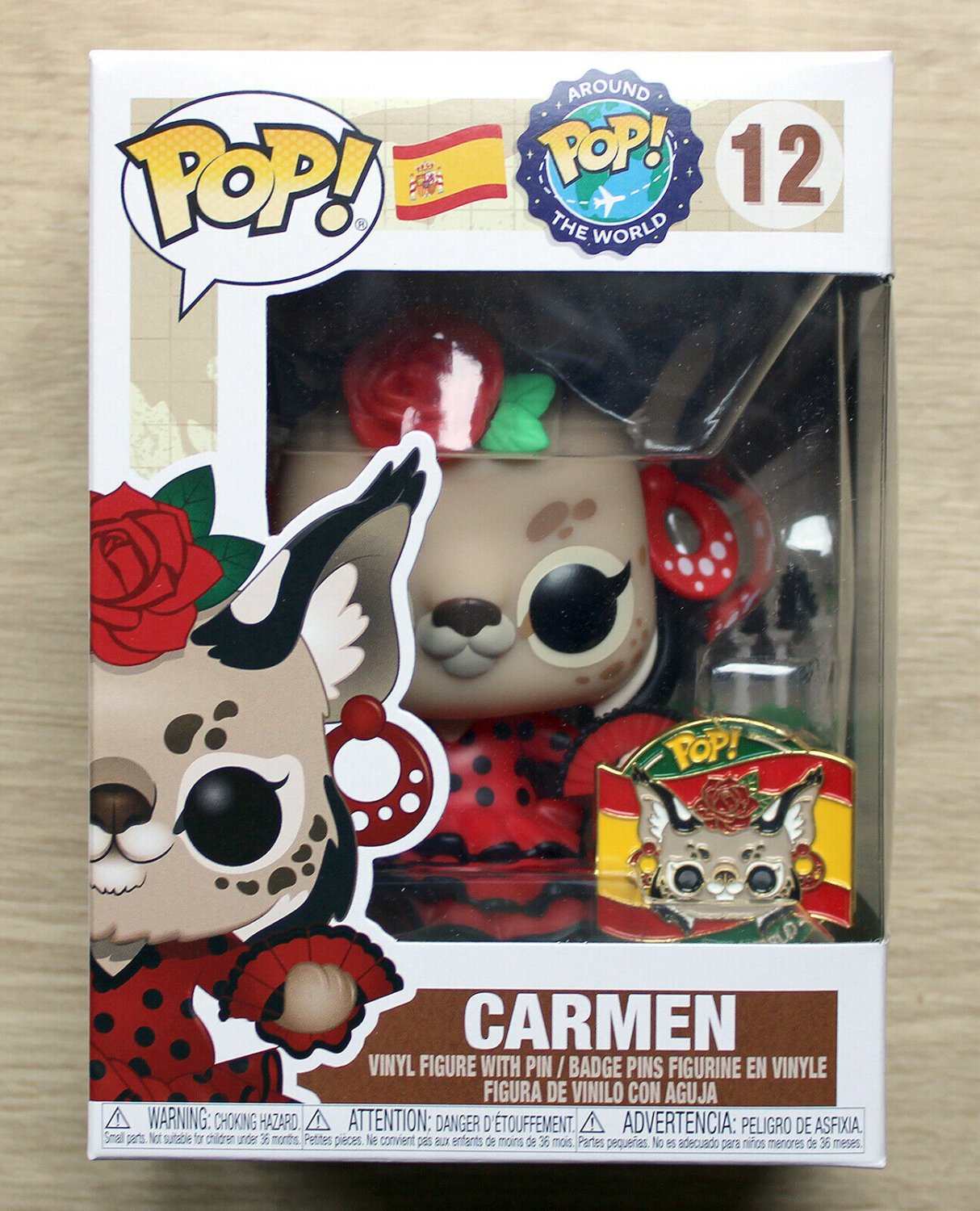 Funko Pop Around The World Carmen With Pin (Box Damage) + Free Protector