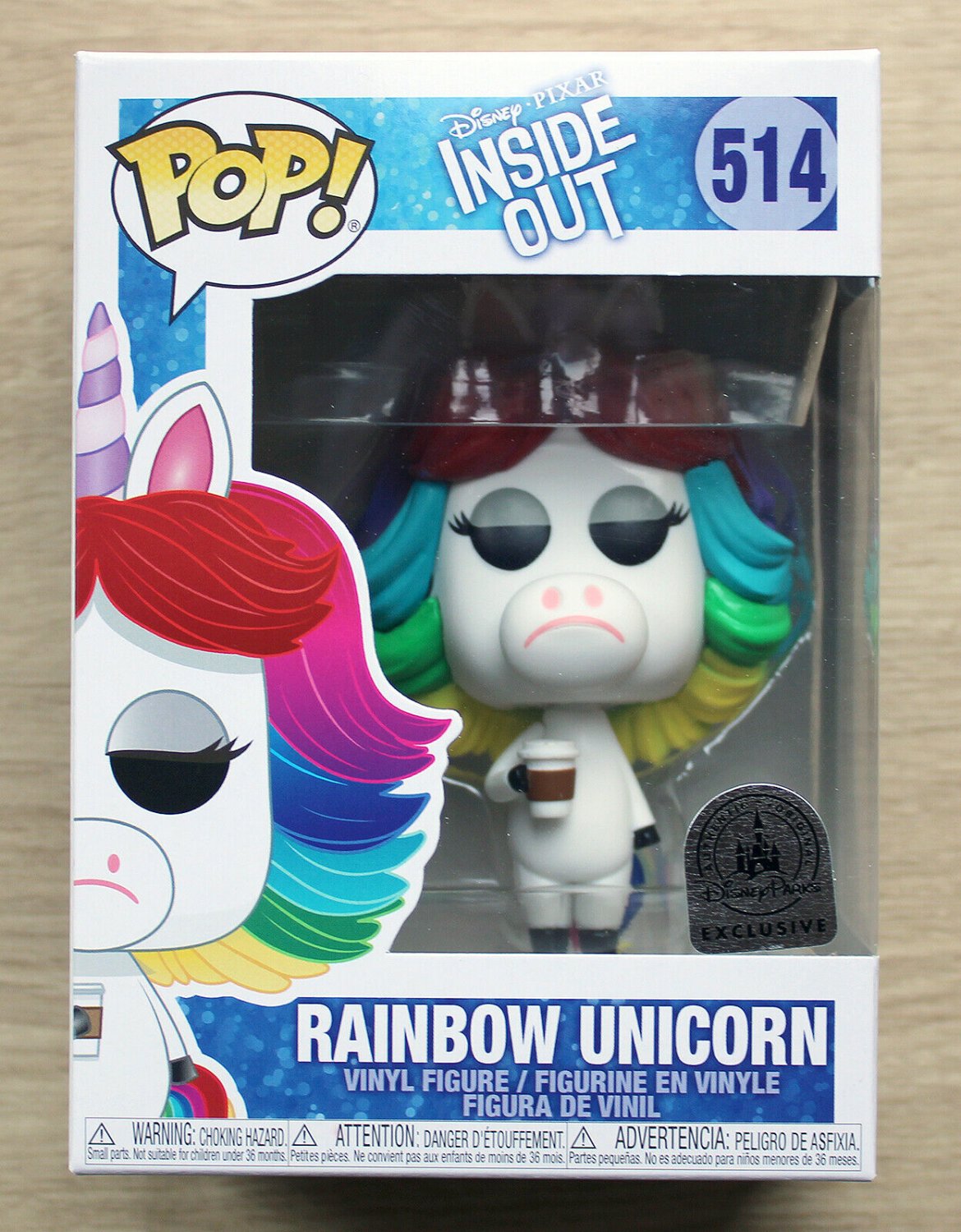 Funko Pop Disney Inside Out Rainbow Unicorn Disney Parks + Free Protector