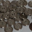 Lot of 12 Small Silver Tone Plastic Buttons 1/2" 12mm # 5745