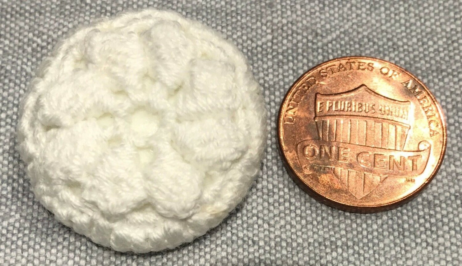 ONE Large Plastic Base Crochet Top White Shank Button 1" 25mm # 8046