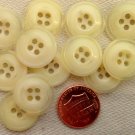 12 Dusty Cream Pale Beige Semi-translucent Plastic Buttons 11/16" 18mm # 7167