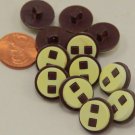 12 Thick Cream & Muted Purple Plastic Shank Buttons 5/8" 15.5mm # 7091