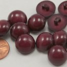 Lot of 12 Domed Shiny Plum Plastic Buttons Almost 5/8" 15mm # 6780