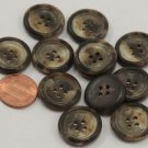 Lot of 12 Brown And Beige Plastic Buttons 13/16" 20mm # 6630