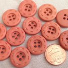 Lot of 12 Beige With Tan Veins Thick Plastic Buttons 3/4" 19mm # 6664