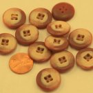 Lot of 12 Reddish Brown & Beige Plastic Buttons 3/4" 19mm # 6675