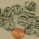 12 Thick Cream & Black Marblized Plastic Buttons 3/4" 19MM # 6291