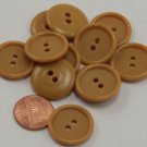 Lot of 12 Golden Tan Plastic Buttons Almost 7/8" 22mm # 6626