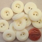 12 Matte Thick Concave Center Cream Plastic Buttons 3/4" 19mm # 7166