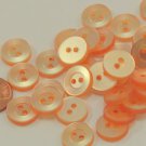 Lot of 24 Pearlized Melon Plastic Buttons Just Over 1/2" 13.5mm # 6970