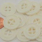 Lot of 12 Cream Plastic Buttons Criss Cross Pattern 7/8" 23mm # 6976