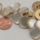 Lot of 12 Plastic Faux MOP Gold Tone Metal Backing Buttons 5/8" 16mm # 6983