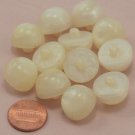 Lot of 12 Domed Pearlized Cream Plastic Buttons 11/16" 18mm # 6562