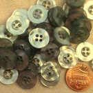 24 Peralized Grey Hint of Green Plastic Buttons Almost 9/16" Almost 14mm # 7161