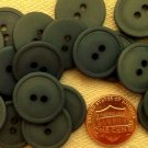 12 Matte Dark Muted Teal Plastic Buttons Almost 3/4" 18.5mm # 7162