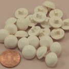 Lot of 24 Shiny Dusty Cream Domed Plastic Buttons 1/2" 12.5mm # 6931