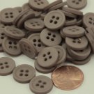 24 Matte Taupe Plastic Sew-through Buttons Almost 9/16" 13.5MM # 6380