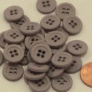 Lot of 24 Matte Grey With Hint of Purple Plastic Buttons 9/16" 14mm # 6689