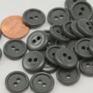 Lot of 24 Grey Plastic Buttons Tiny Criss Cross Center 9/16" 15mm # 6683