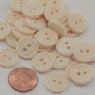 24 Matte Pale Beige & Cream Plastic Buttons 9/16" 15mm # 7078