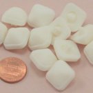 12 Domed Square Cream Plastic Shank Buttons 5/8" 16mm # 7081