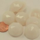 8 Domed Faceted Bone Color Plastic Shank Buttons 7/8" 23mm # 7085