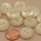 Lot of 12 Pearlized Thick Cream Faux MOP Front Plastic Buttons 3/4" 19mm # 6657