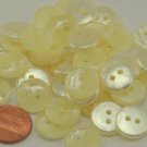 Lot of 24 Pearlized Creamy Pale Yellow Plastic Buttons 9/16" 15mm # 6516