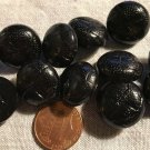 Lot of 12 Shiny Domed Black Plastic Buttons 3/4" 19mm # 6993