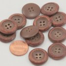 Lot of 12 Brown Plastic Buttons 13/16" 20mm # 6637