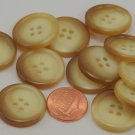 12 Cream Beige Brown Shiny Plastic Buttons 7/8" 23MM # 6265