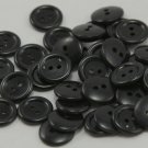 Lot of 24 Shiny Black Plastic Buttons Almost 5/8" 15mm # 6580