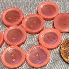 Lot of 9 Pink Plastic Buttons Carved Look Lip Almost 5/8" 15.2mm # 8102
