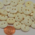 24 Thick Cream Plastic Buttons Leather Look 5/8" 16MM # 6201
