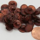 24 Small Pearlized Coppery Chestnut Brown Plastic Buttons 7/16" 11.5MM # 6302